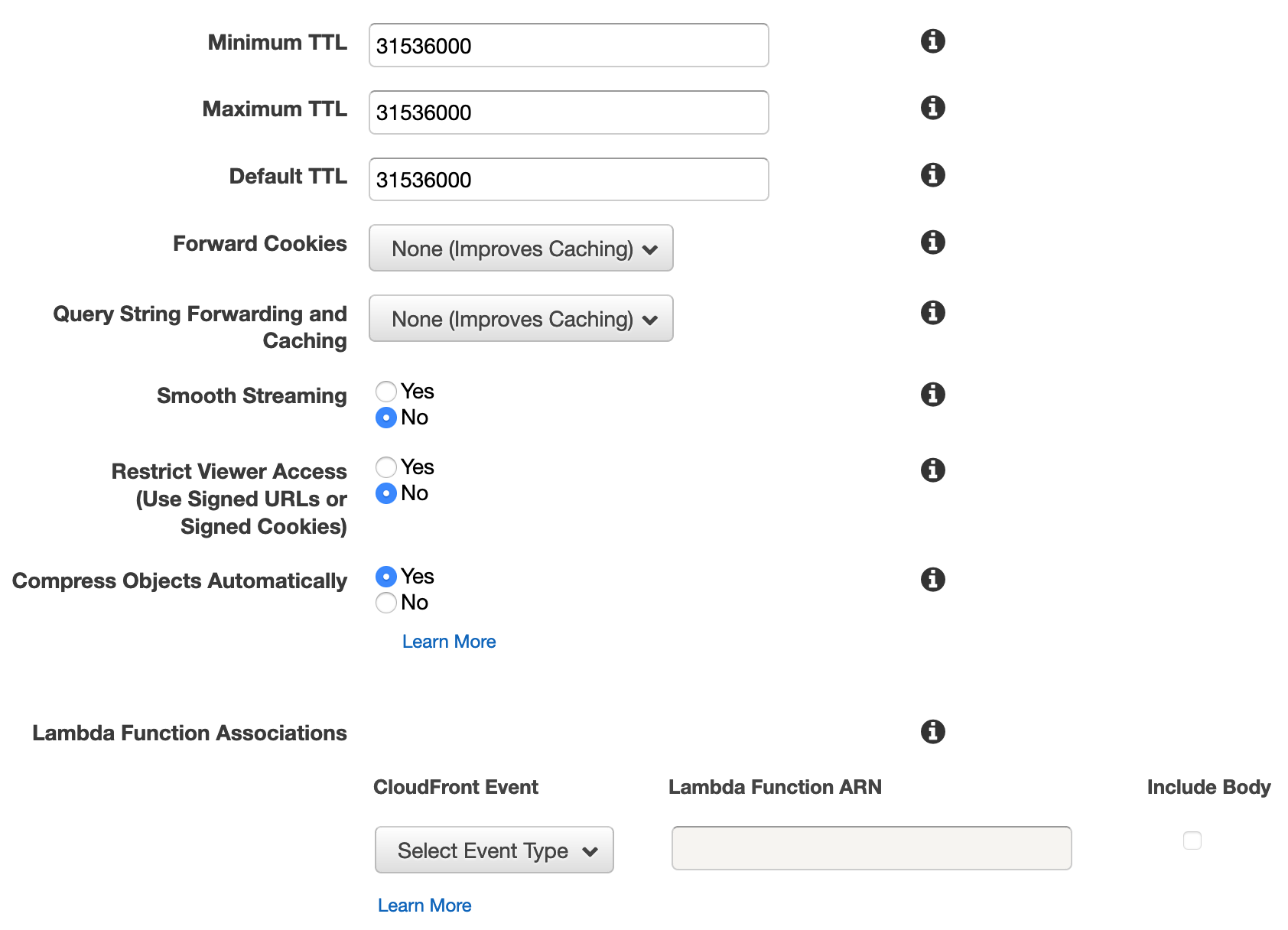 CloudFront Cache Behavior Settings 2